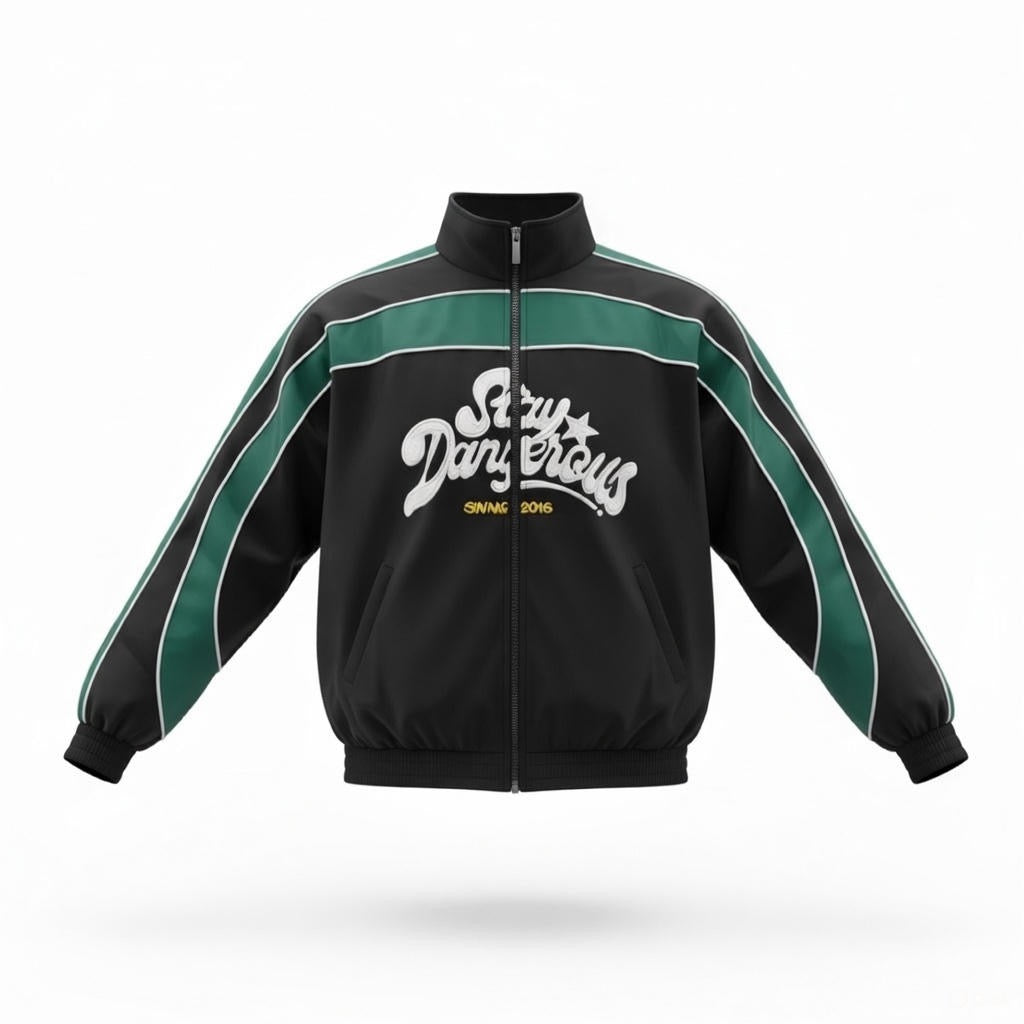 SD Baggy Nylon Jacket (Black/Green)