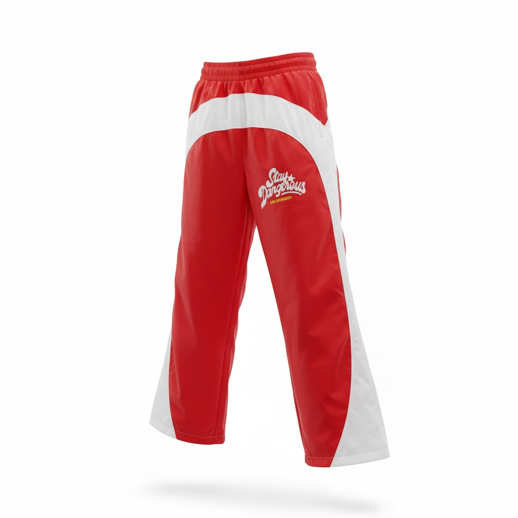 SD Baggy Nylon Pants (Red/White)