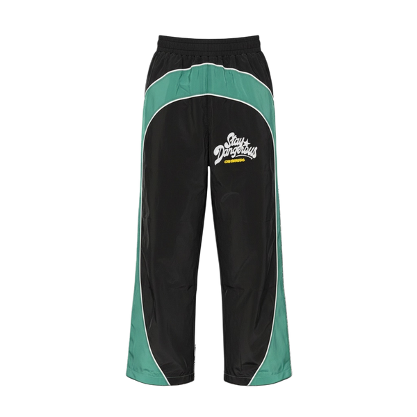 SD Nylon Track Pants (Black/Green)