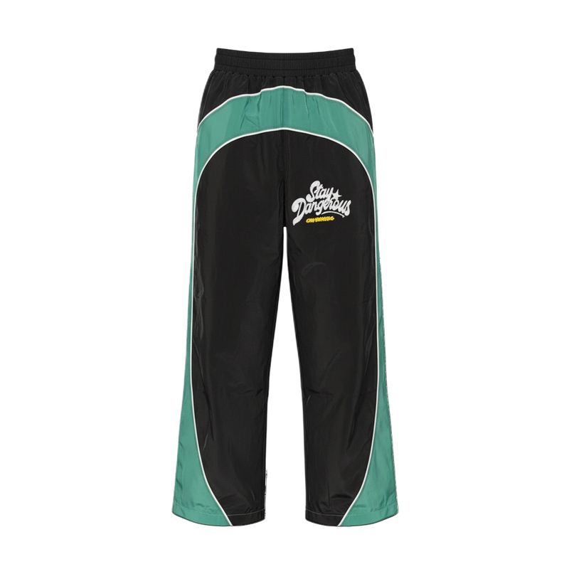 SD Nylon Track Pants (Black/Green)
